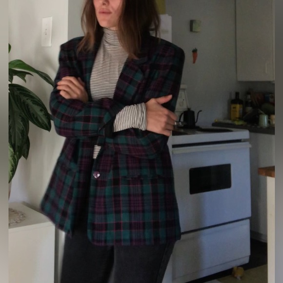 Plaid 80’s Blazer - Picture 3 of 5